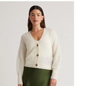 Quince Alpaca Cardigan, cream Small